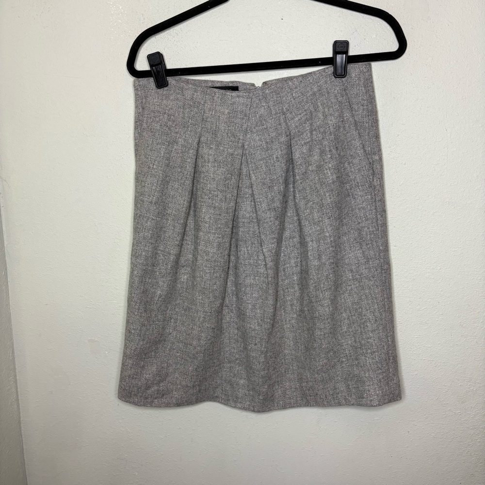 Talbots Gray A-Line Pleated Wool Skirt Size 6
